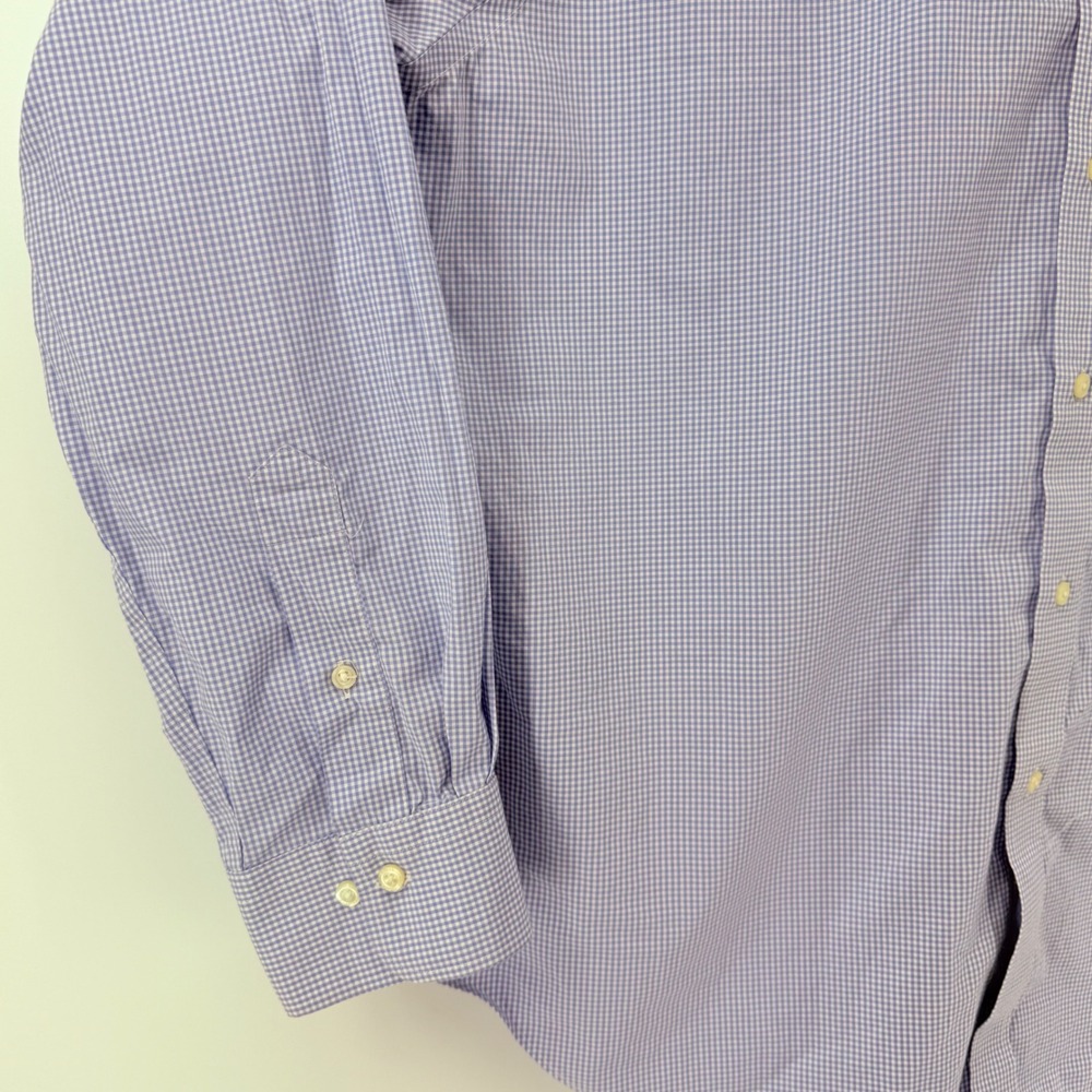 Lauren Ralph Lauren Mens Dress Shirt 18 36/37 Purple Gingham Classic Fit Stretch - Picture 6 of 15